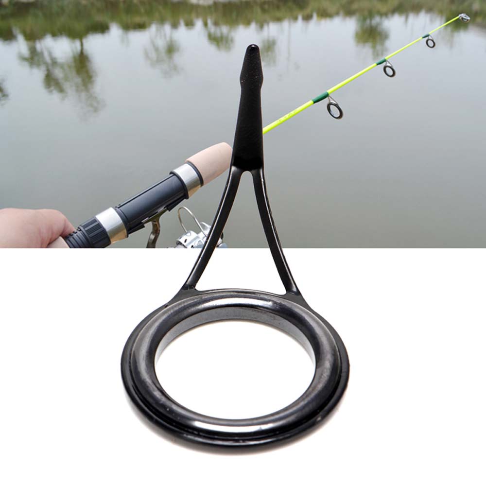 REBUY Fishing Tackle Fishing Rod Guide Tip Black Wire Loop Fishing Pole Circle Ring 8 Size Stainless Steel Repair Kit Set Fishing Accessories Eye Guide/Multicolor