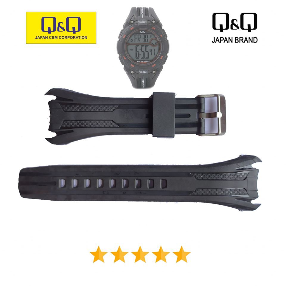 Strap Q&amp;Q M121 QnQ 121 Tali Jam Tangan Q&amp;Q M 121 Black