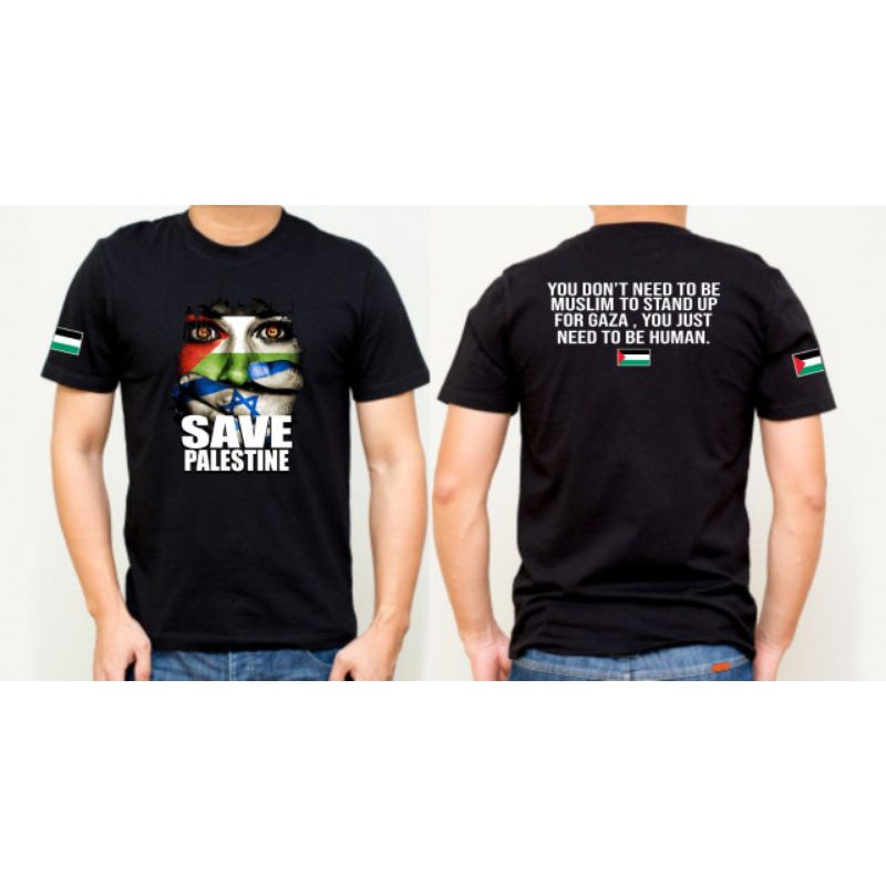 daffadila kaos distro islami pria Save palestine bahan katun combed  lengan pendek original daffadil
