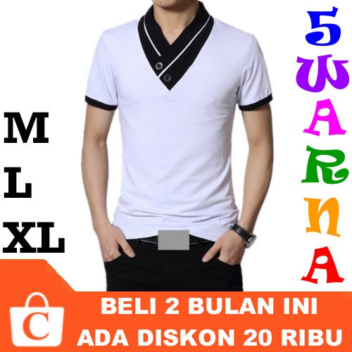 5 WARNA S M L XL Kaos Pria Cowok Lengan Pendek Polos 