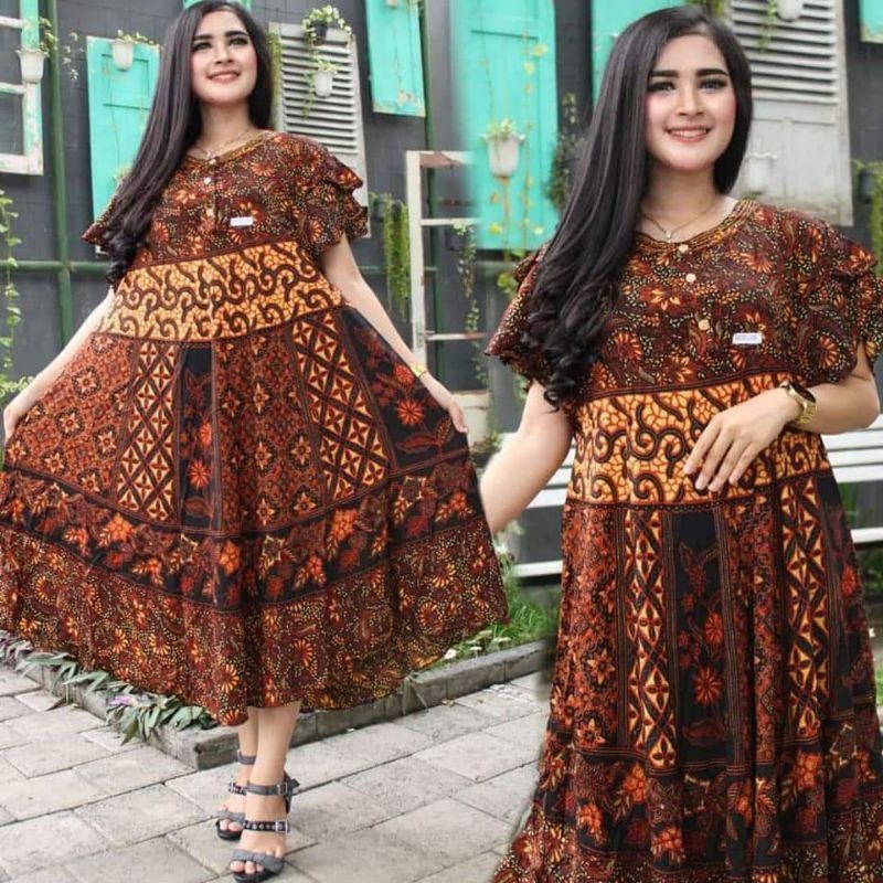 DASTER PAYUNG JUMBO SOGAN BATIK DASTER KLOK KENCANA