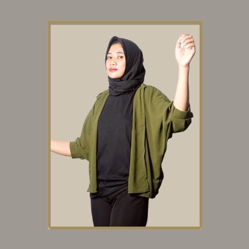 Zava Batwing Basic Outer Atasan Wanita-Zava - Army