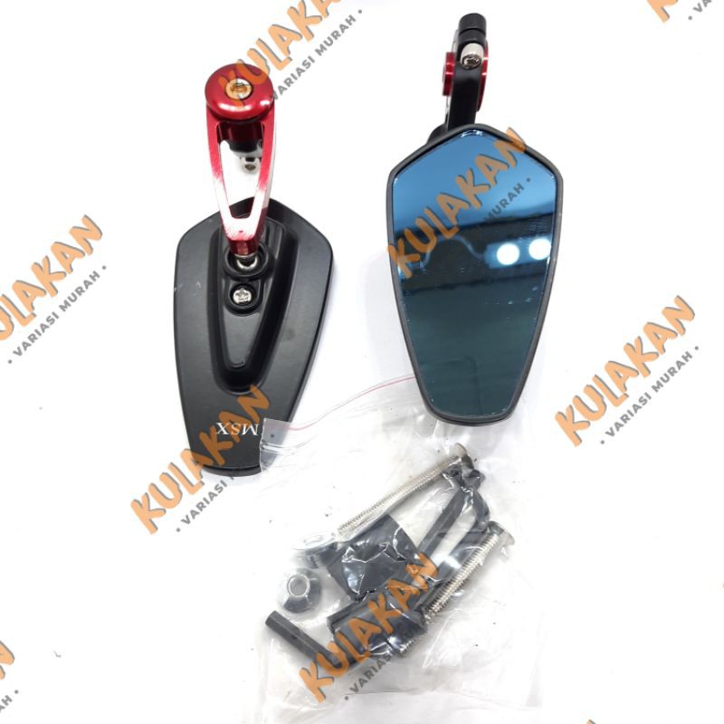 Spion Jalu Oval | Spion Bar End Jalu Nmax Vario Beat Merah Emas Hitam-Merah