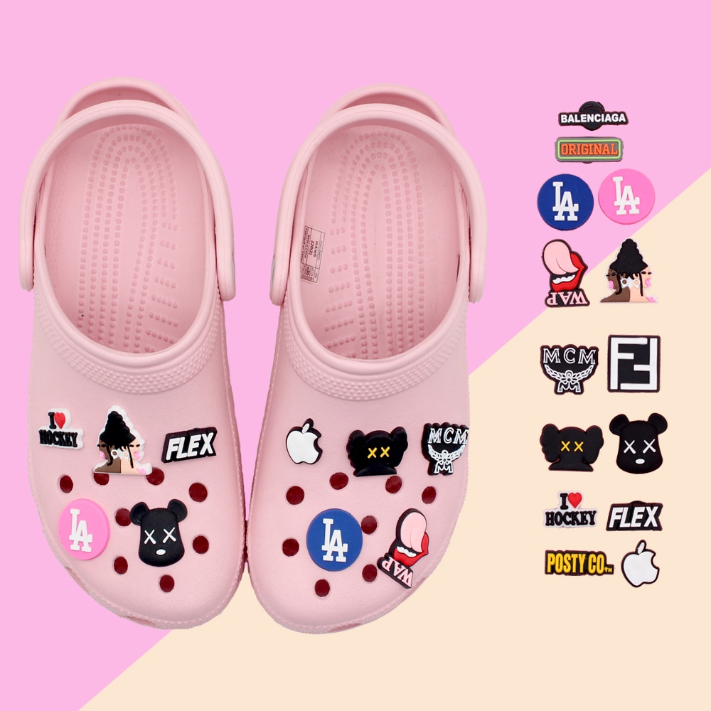 Merek trendi Jibbitz Pin sandal shoe charms accessories Crocs New Hot decorate Lubang Sepatu aksesoris sepatu Dapat Dilepas