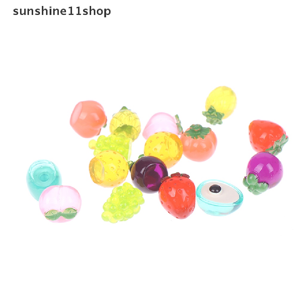 (SHO) 5pcs / Set Mainan Miniatur Buah / Makanan Bahan Resin Skala 1: 12 Untuk Aksesoris Rumah Boneka