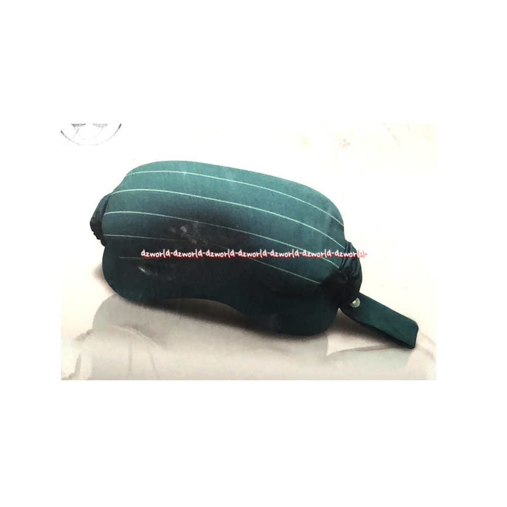 Relass 2in1 Travel Pillow and Eye Mask Bantal Traveling dan Penutup Mata Biru Hijau