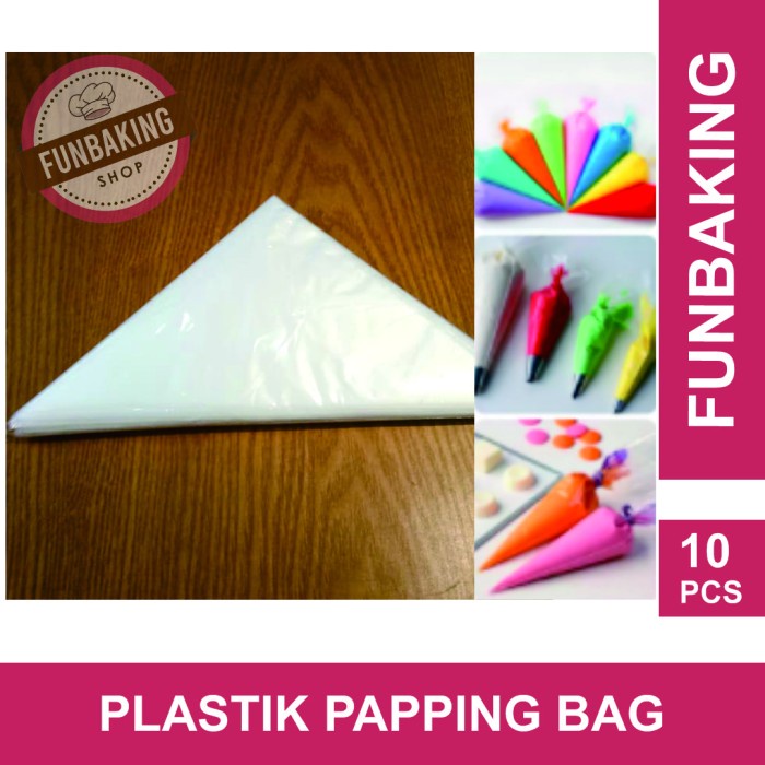 

KUE-PENGHIAS-ALAT- FUNBAKING - PLASTIK SEGITIGA / PAPPING BAG / PIPING BAG 10PCS REPACK -ALAT-