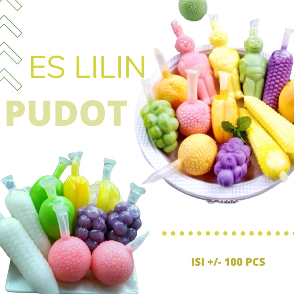 plastik es pudot karakter / plastik es lilin 3x20/ PLASTIK ES WAWAN PAKET plastik es bentuk buah