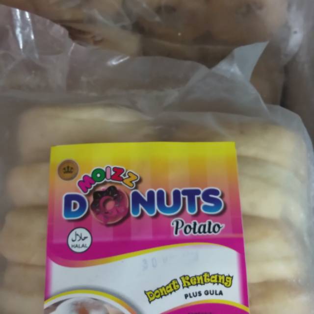 

Donat Kentang Jumbo PREMIUM Moizz isi 10 Pcs + Gula Halus