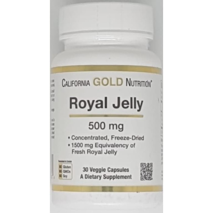 California Gold Nutrition Royal Jelly 500 mg 30 Veg CGN Royal Jelly US