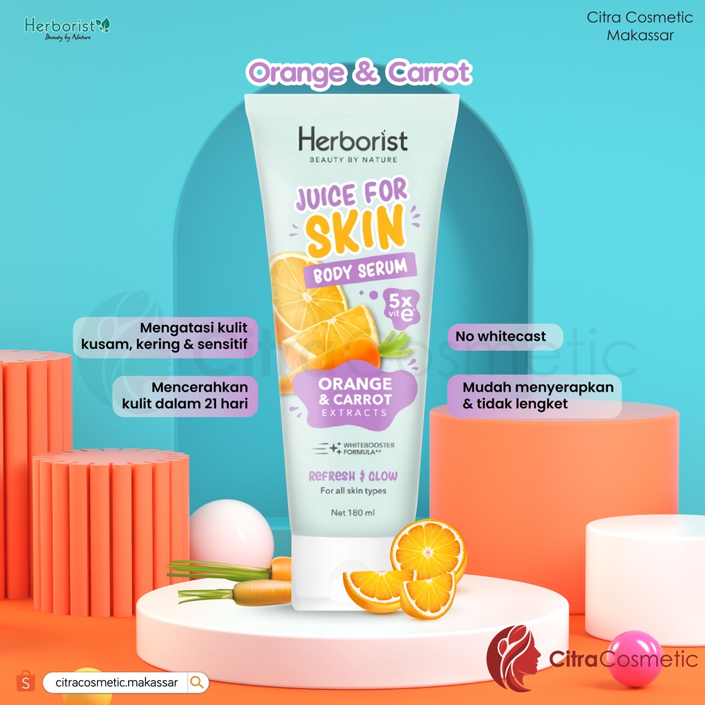 Herborist Juice For Skin Body Serum Sereis 180ml | Raspberry &amp; Tomato | Orange &amp; Carrot | Apple &amp; Broccoli