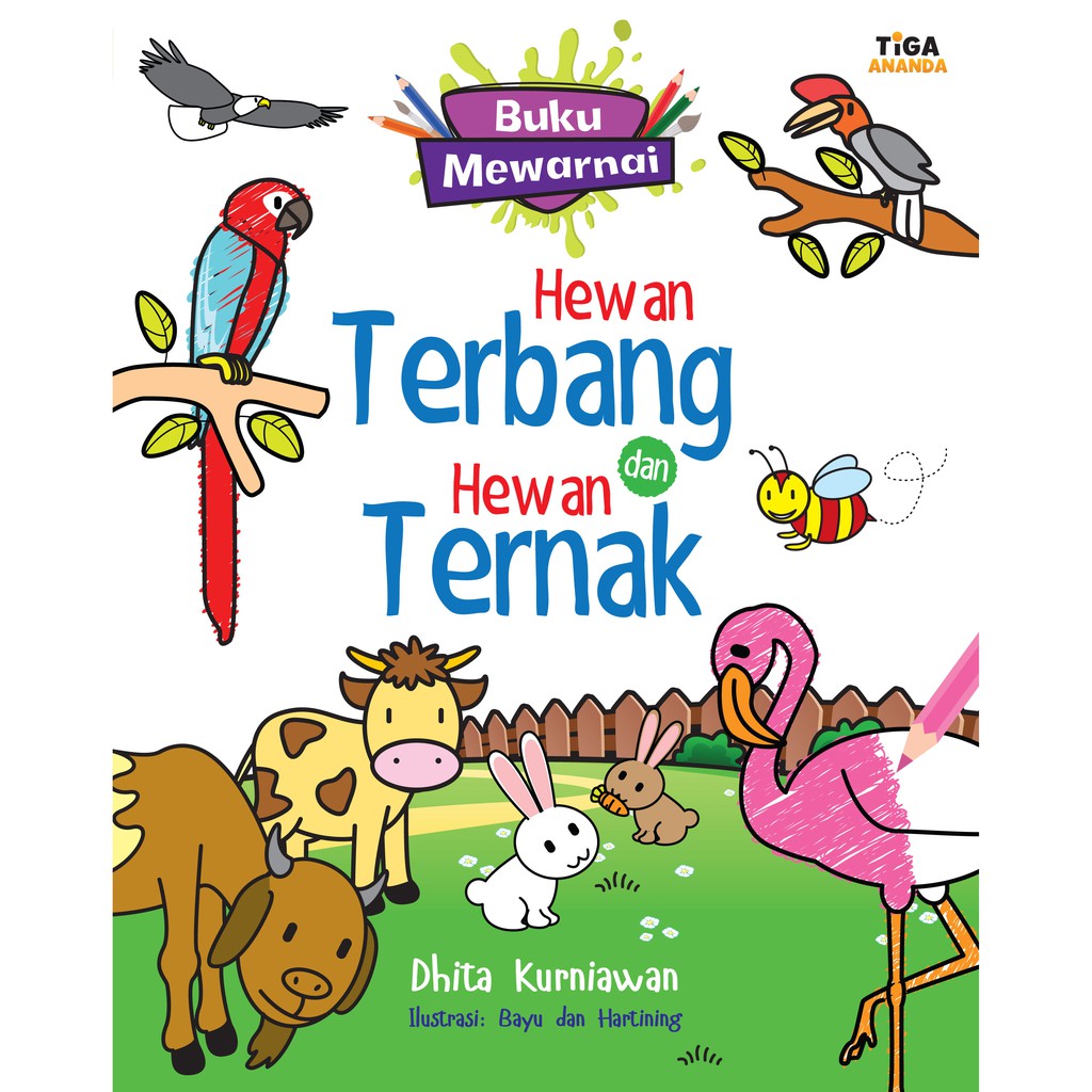 Buku Mewarnai Hewan Terbang Dan Hewan Ternak Shopee Indonesia