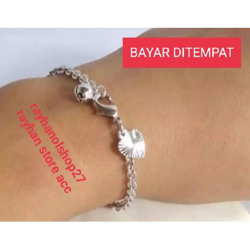 Gelang tangan wanita Nuri warna silver Terbaru