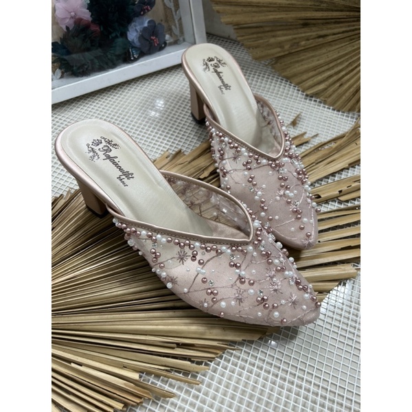 sepatu wedding sepatu wanita Yesika rosegold tinggi 7cm tahu