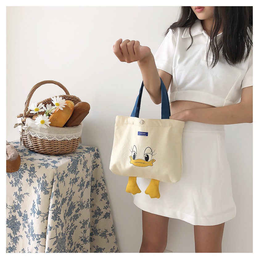 TC-98 tas tote bahu shoulder bag wanita canvas kanvas bebek daisy kampus import korea jepang