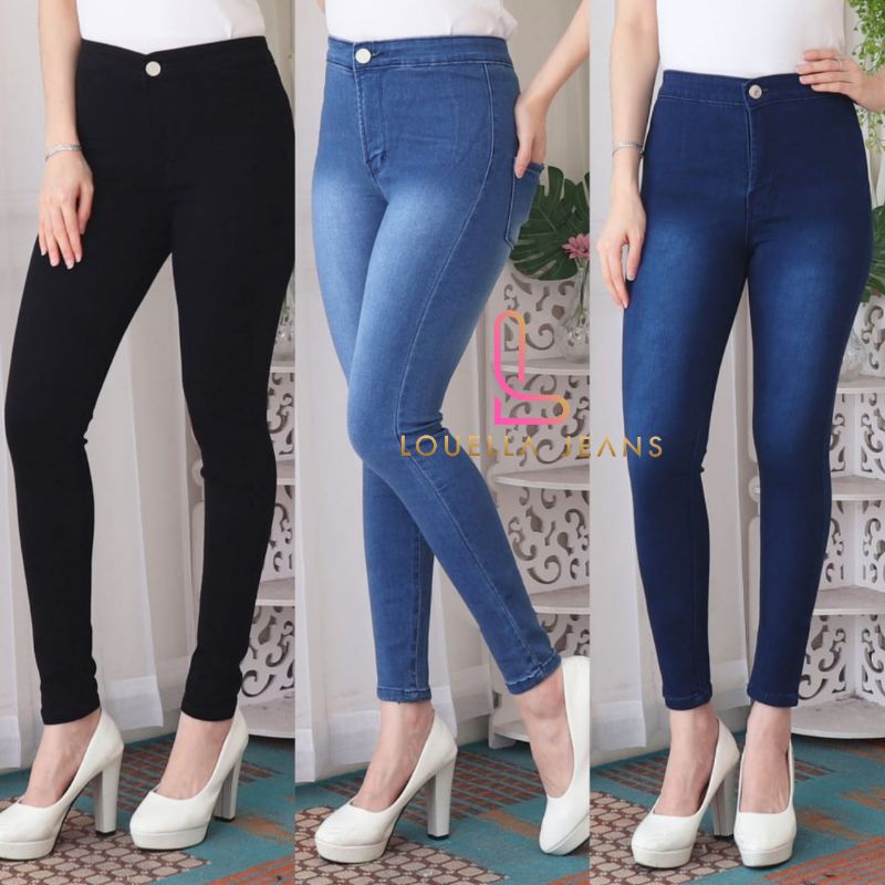 CELANA JEANS PREMIUM HIGHWAIST POLOS / 7G - 7C-G / HIGHWAIST JEANS / SKINNY JEANS /  UK 27-34