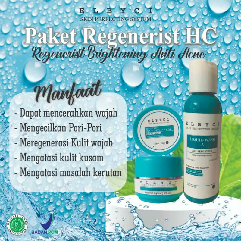 Elbyci Skincare / Elbyci paket Regenerist HC perawatan yang susah putih / skincare buat flek