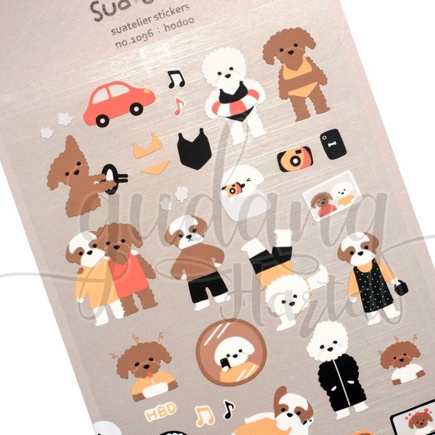 Stiker Poodle And Bichon DIY Lucu Scrapbook Anjing Lucu GH 303048