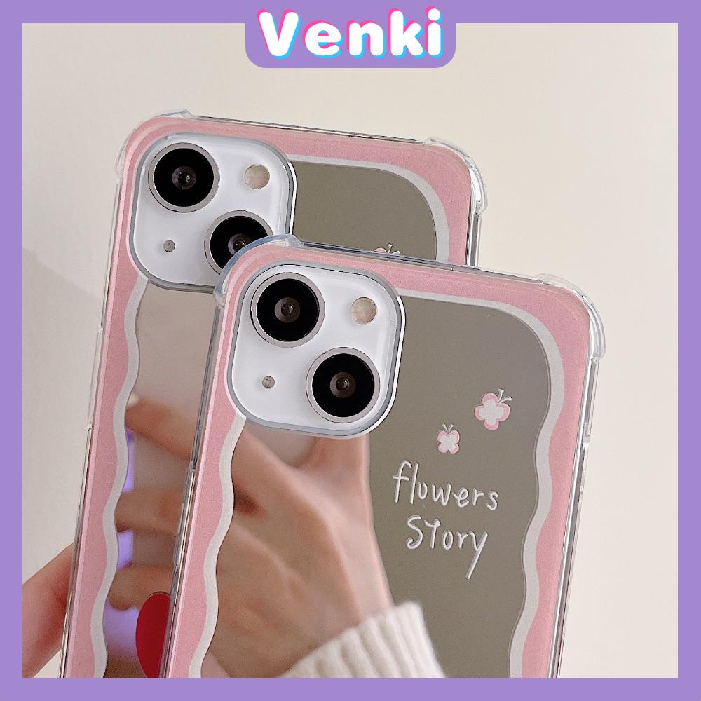 iPhone Case Mirror Acrylic Hard Case Silicone Airbag Shockproof Pink Frame Flower Simple and Cute Style For iPhone 13 Pro Max iPhone 12 Pro Max iPhone 11 Pro Max iPhone 7 Plus iPhone XR XS MAX Max pro 13 Plus Plus/8 7 11 12 XS Pro 7/8/S XR X/XS