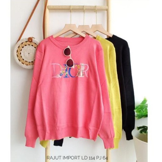 Kaos rajut import ld 114 cm "Di*r"