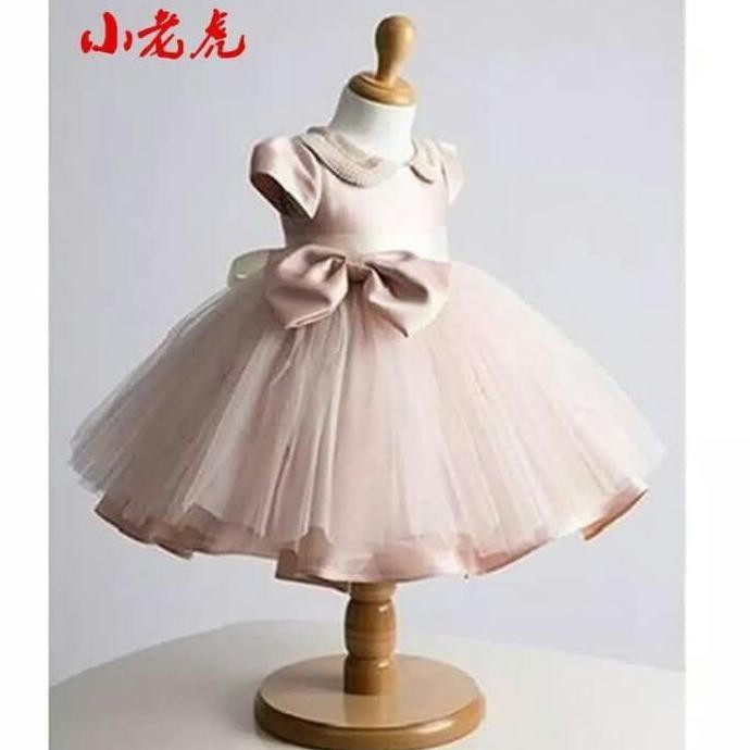 Dress Anak Perempuan - Dress pesta anak 1 tahun gold