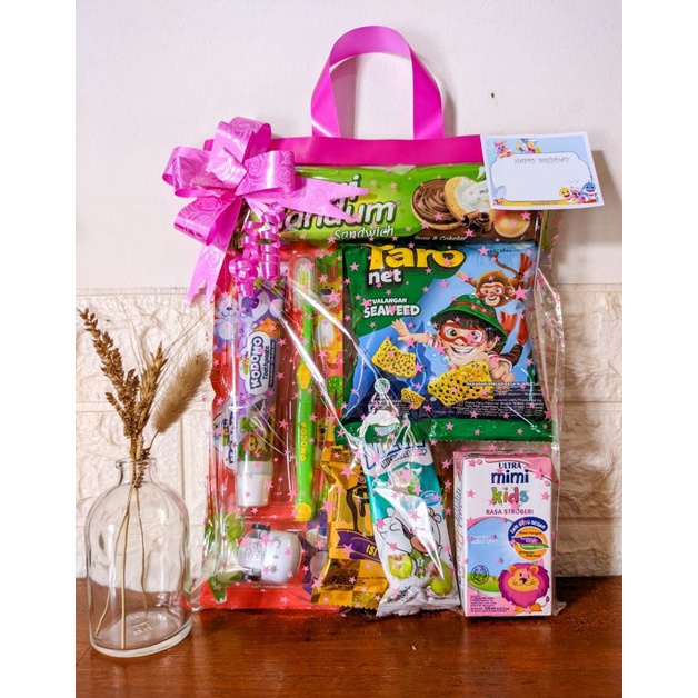 

Hampers paket snack sikat gigi ( Snack ultah anak²)