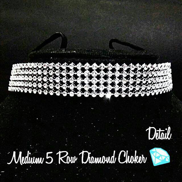 Medium 5 Row Diamond Choker Necklace | Kalung Handmade Premium Collection