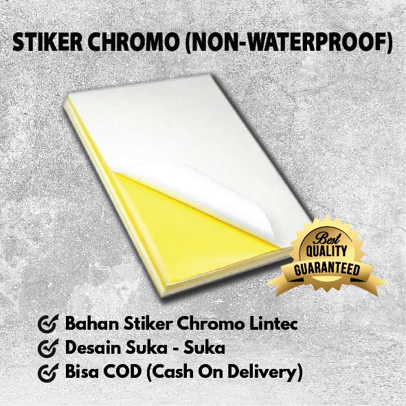 

STIKER CHROMO NON WATERPROOF//STIKER BRANDING PACKAGING//LOCKSEAL//STIKER MURAH