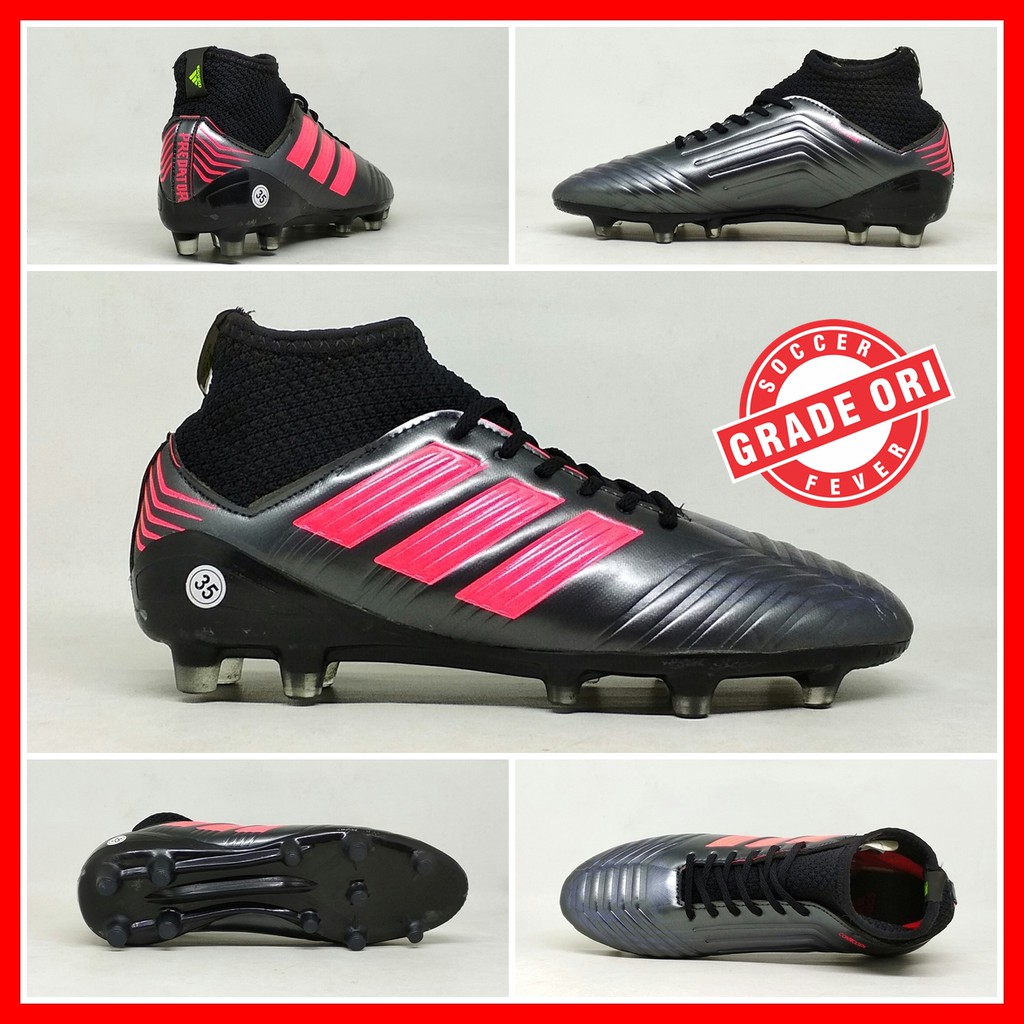 Sepatu Sepak Bola Anak Adidas Predator Silver List Pink Boot Kids GO