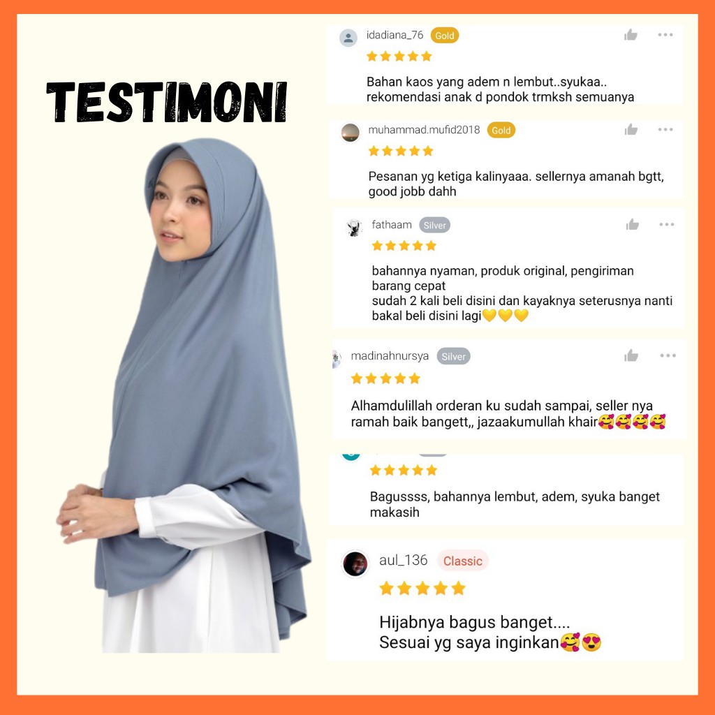 Jilbab Arfa warna Denim - Kerudung Kaos Daily Hijab Instan Terbaru-5