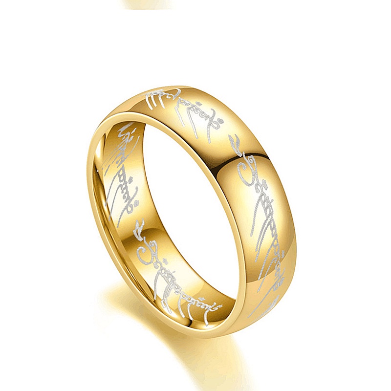 Lord of the Ring Cincin Eropa Amerika | Titanium steel Anti Karat | Grosir Cincin Couple