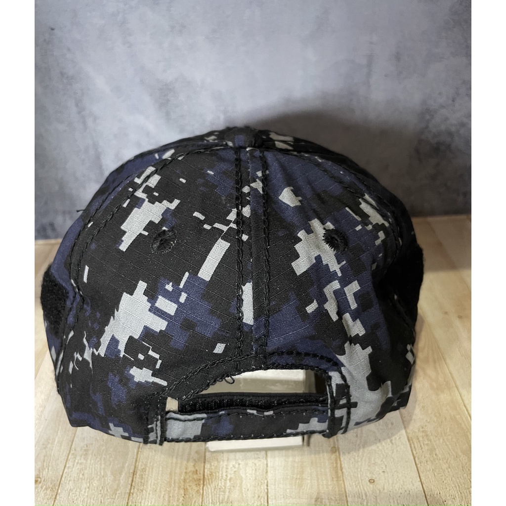 Topi Tactical Loreng Topi Velcro - Velcro Loreng Navy Seals Army Biru