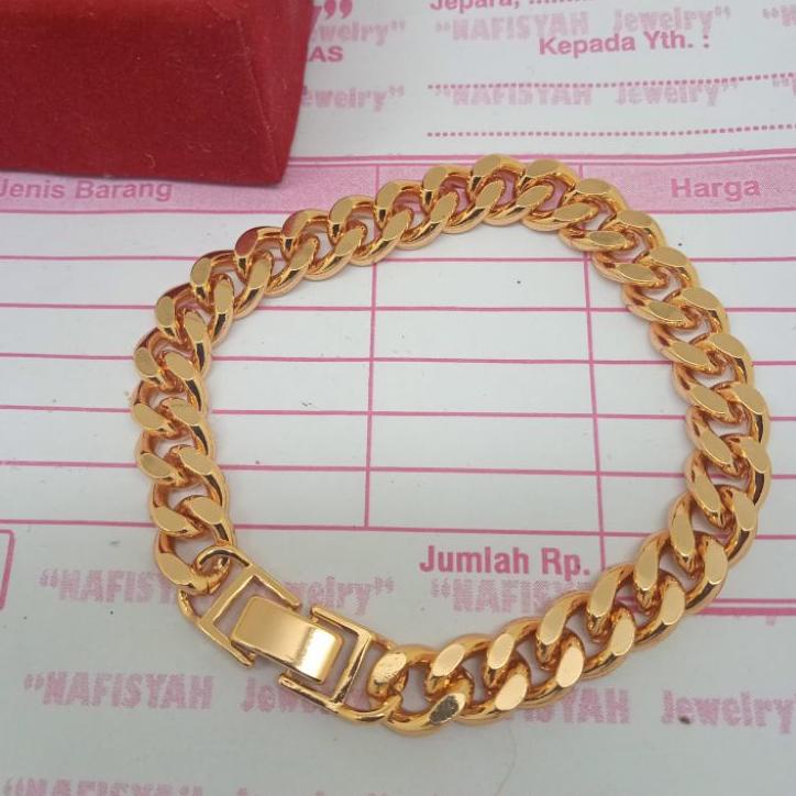 Lagi Tren.. GELANG RANTAI PRIA WANITA LAPIS EMAS MEWAH