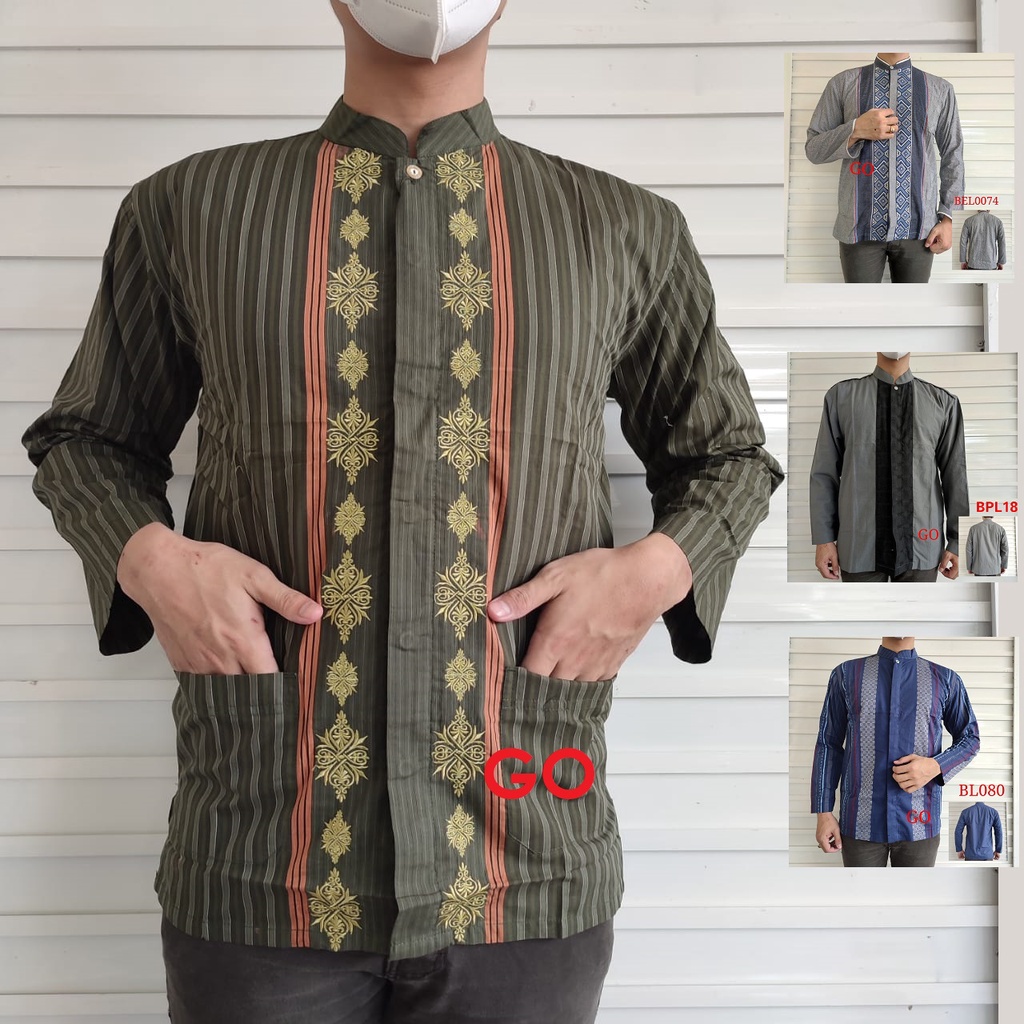 BB BIHALAL/TOPTEN KEMEJA KOKO TAQWA Atasan Muslim Katun Pakaian Pria Murah Lengan Panjang