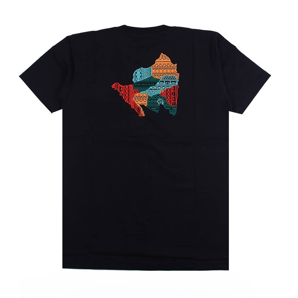 KAOS T-SHIRT PRIA WANITA - KAWAY 4C MAPS BLACK