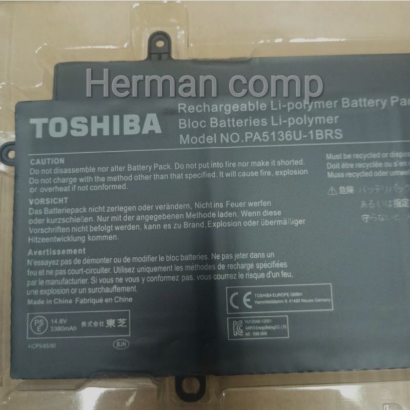 Original Baterai Toshiba Portege Z30 Z30-A Z30-B Z30-C Z30T Z30T-A Z30T-B