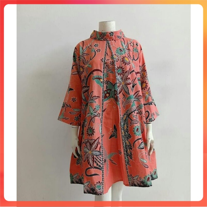Tunik Batik Unggul Jaya Motif Burung Merak