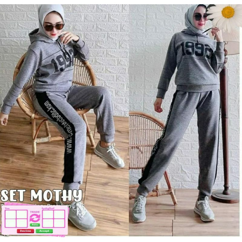 ALIPIO781 / set 1992 setelan hoodie MOTHI / satu setel / EV