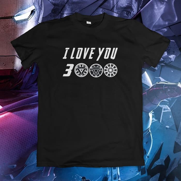 Kaos Avengers Endgame Iron Man Tony Stark I Love You 3000 Arc Reactor