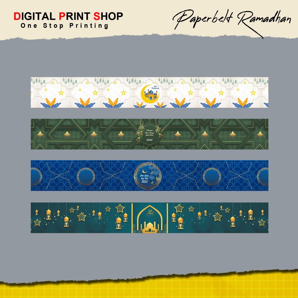 

DPSMALANG - PaperBelt Label Idul Fitri | Label Kardus bentuk Sabuk Idul Fitri Ukuran 31x4cm