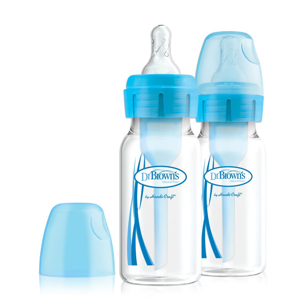 Dr. Brown's PP Options+ Narrow Neck Bottle Botol Susu 4oz / 120ml Blue Biru 2 Pack