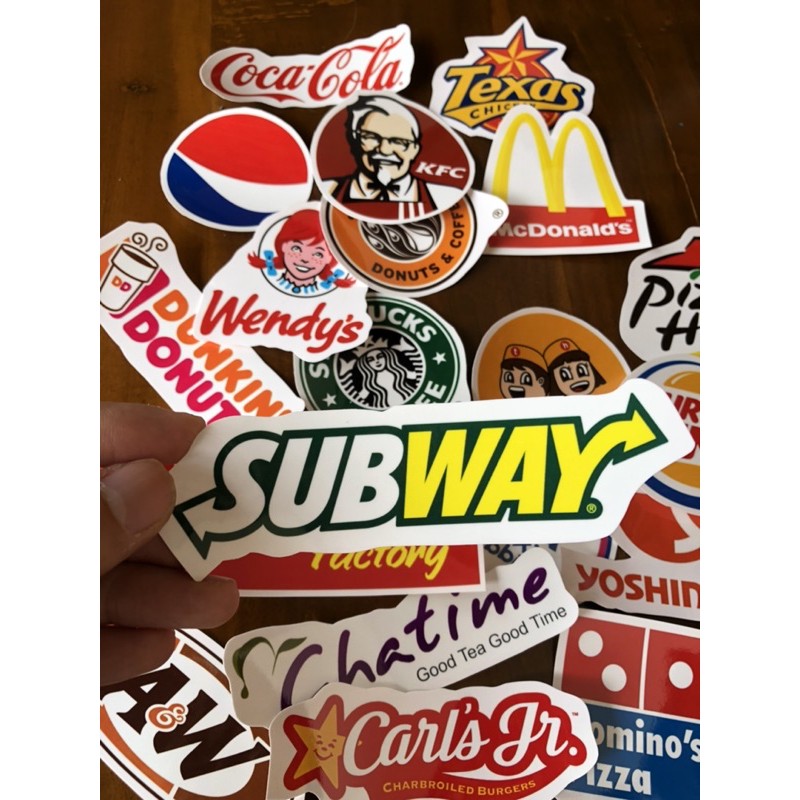 Stiker popular brand sticker foodies paket stiker food logo french fries tumbler laptop junk food