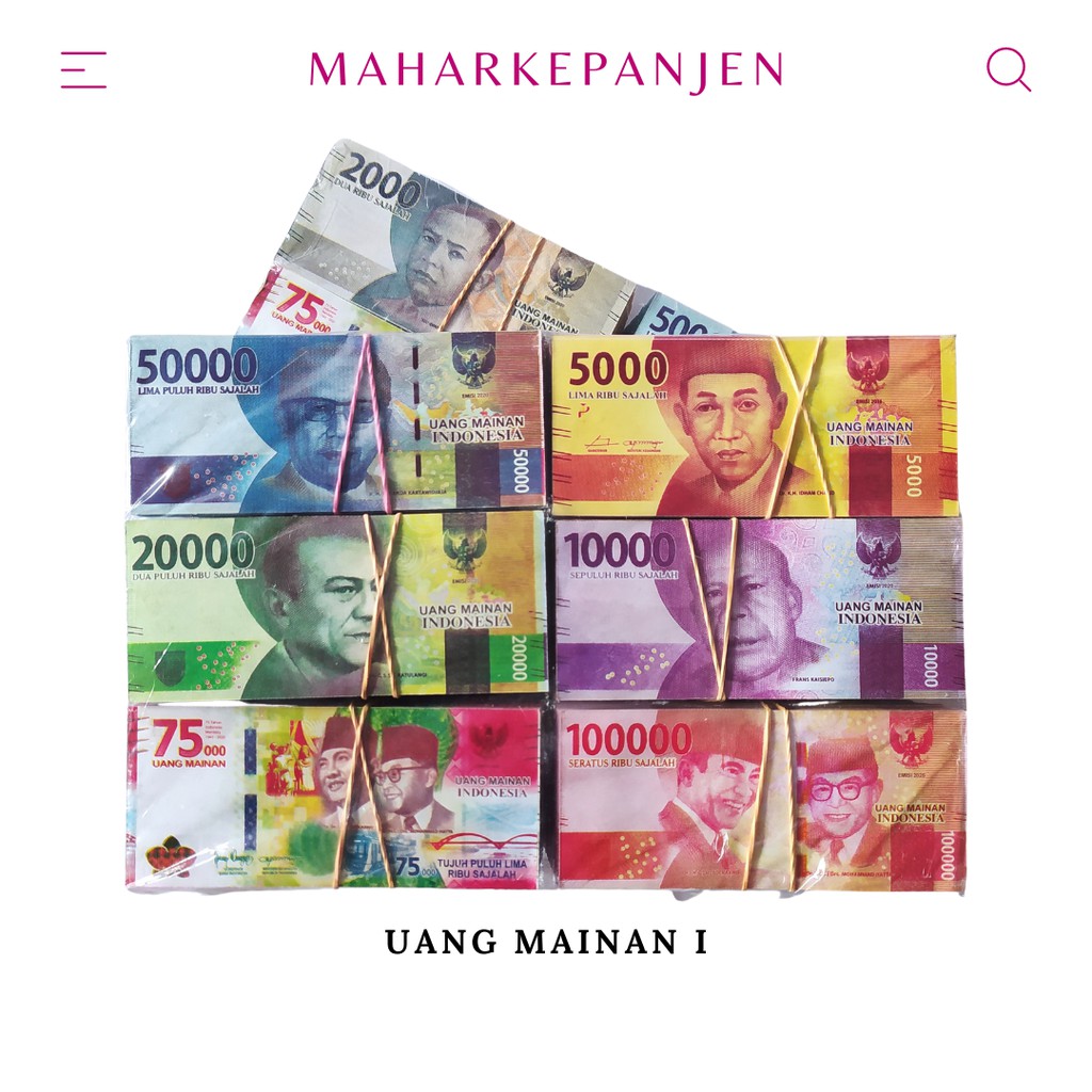 UANG MAINAN UNTUK MAHAR MIRIP ASLI & UANG REPLIKA (100 LEMBAR)