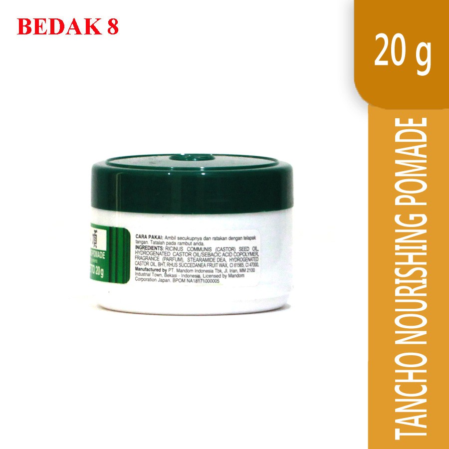 Tancho Nourishing Pomade 20 gr/Minyak Rambut Tancho Pomade Hijau 20 gr