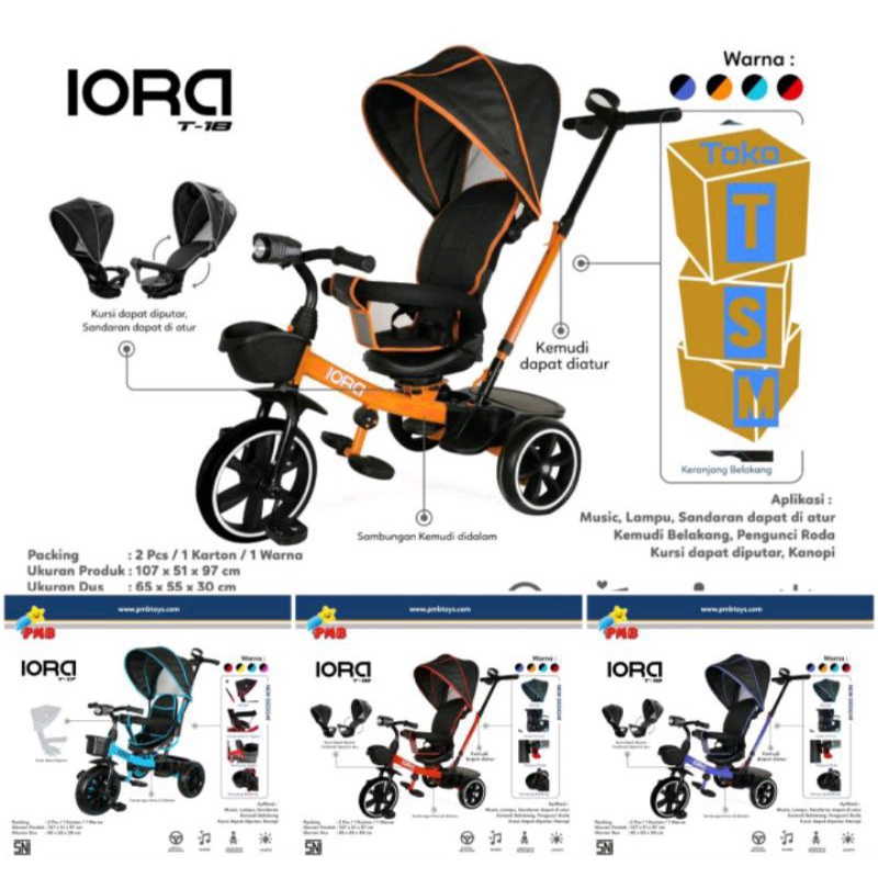 PMB IORA T18 TRICYCLE Stroller Micro Trike Sepeda Murah Sepeda Anak Bayi Sepeda Roda 3 Tiga Original