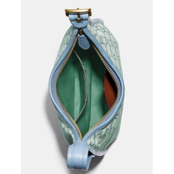 Coach Ergo Shoulder Bag In Signature Jacquard Marble Green Blue Azure (C2588)