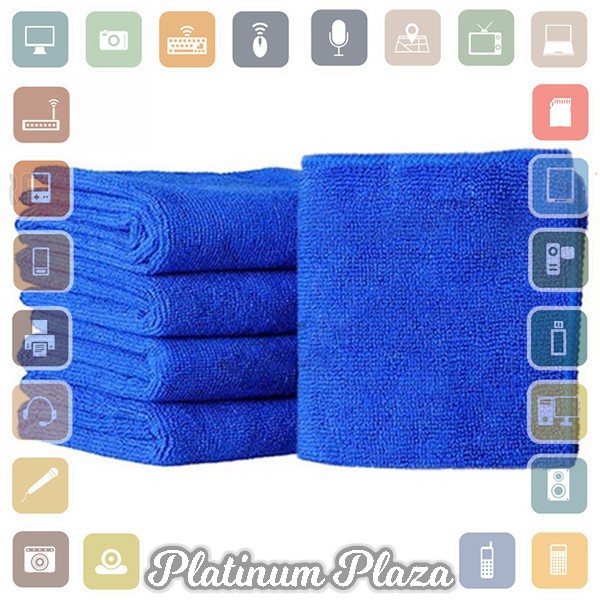 EACHGO Handuk Mikrofiber Lap Pengering Mobil 25 x 25 CM - WJJD201 - Blue`27HO4G-