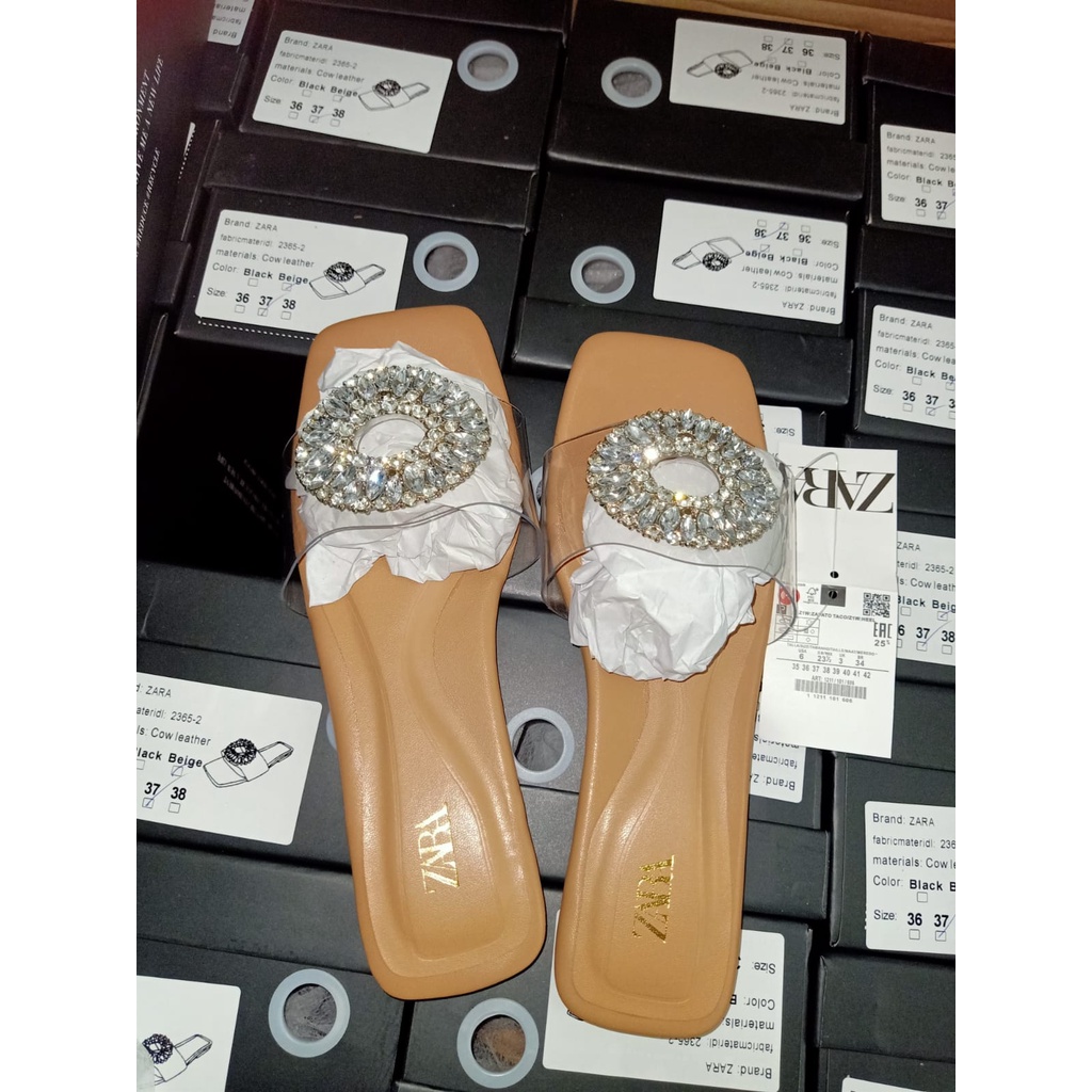 NEW!!! SANDAL FLAT WANITA Z4RR4 IMOPRT PREMIUM KEKINIAN #2365-2