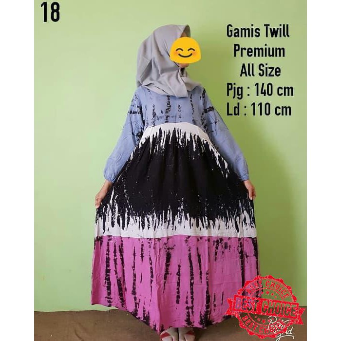 Baju Gamis Twill / Baju Muslimah / Gamis Twill Super Ori