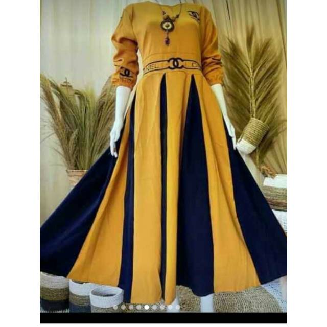 Gamis Overal Mayung Bahan Moscrepe Premium